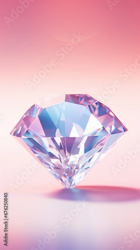 Portrait of a sparkling diamond against pastel background with space for text  AI generated  background image