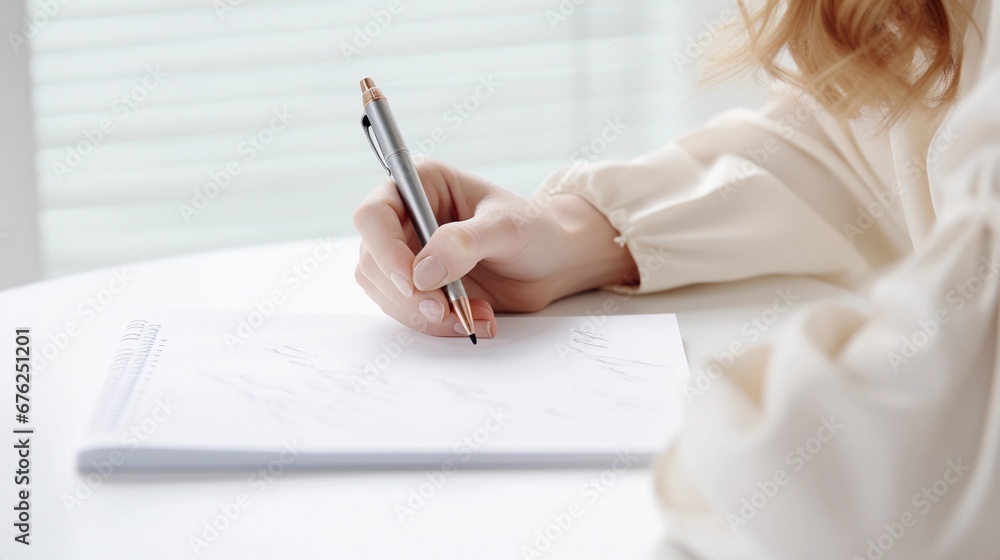 portrait of hand writing with pencil against white background, AI generated, background image portrait of hand writing with pencil against white background, AI generated, background image