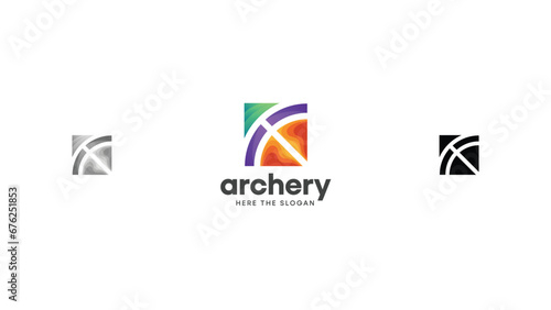 Archery logo design color editable. Creative abstract centaur symbol icon logo design vector illustration.