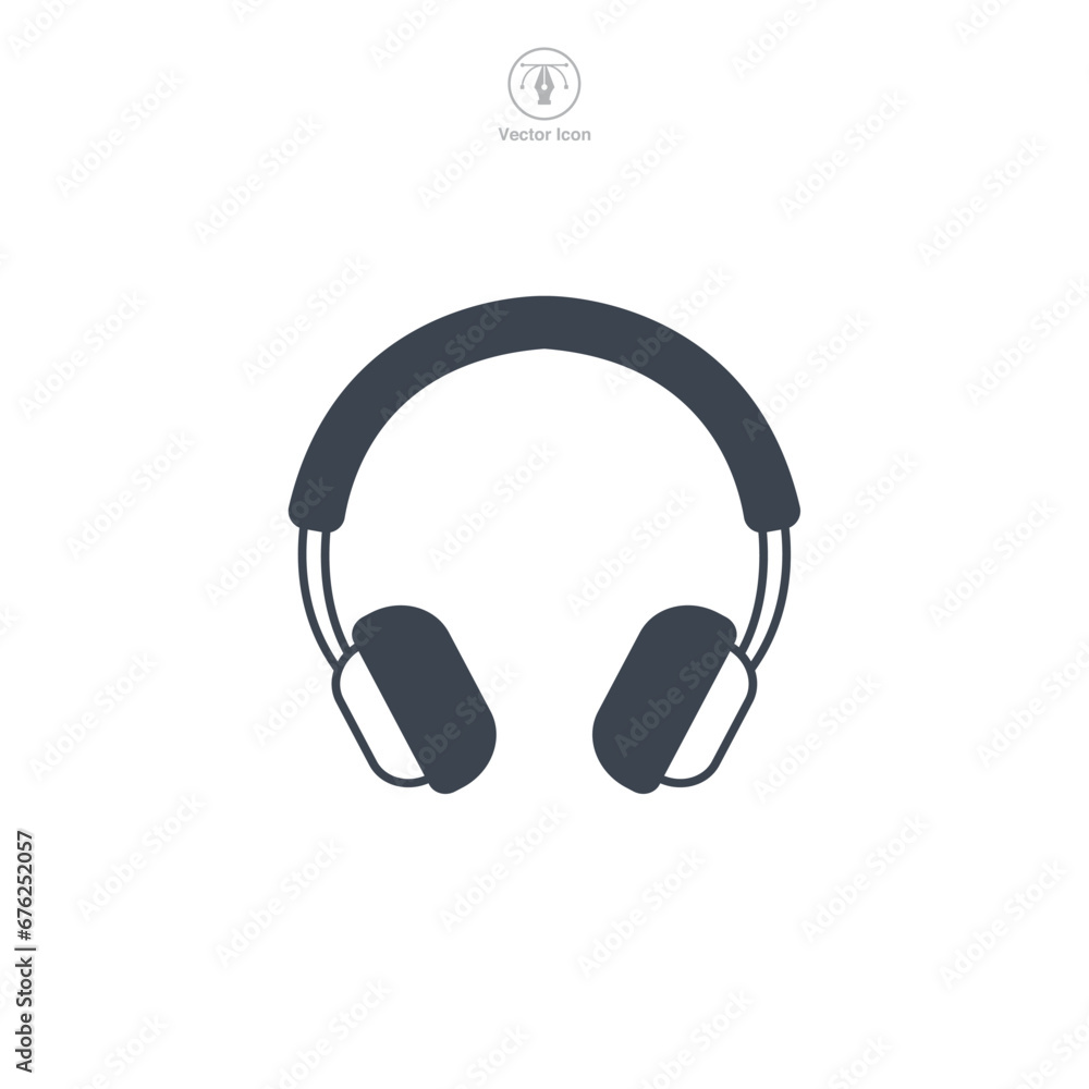 Headphone icon symbol vector illustration isolated on white background Headphone icon symbol vector illustration isolated on white background