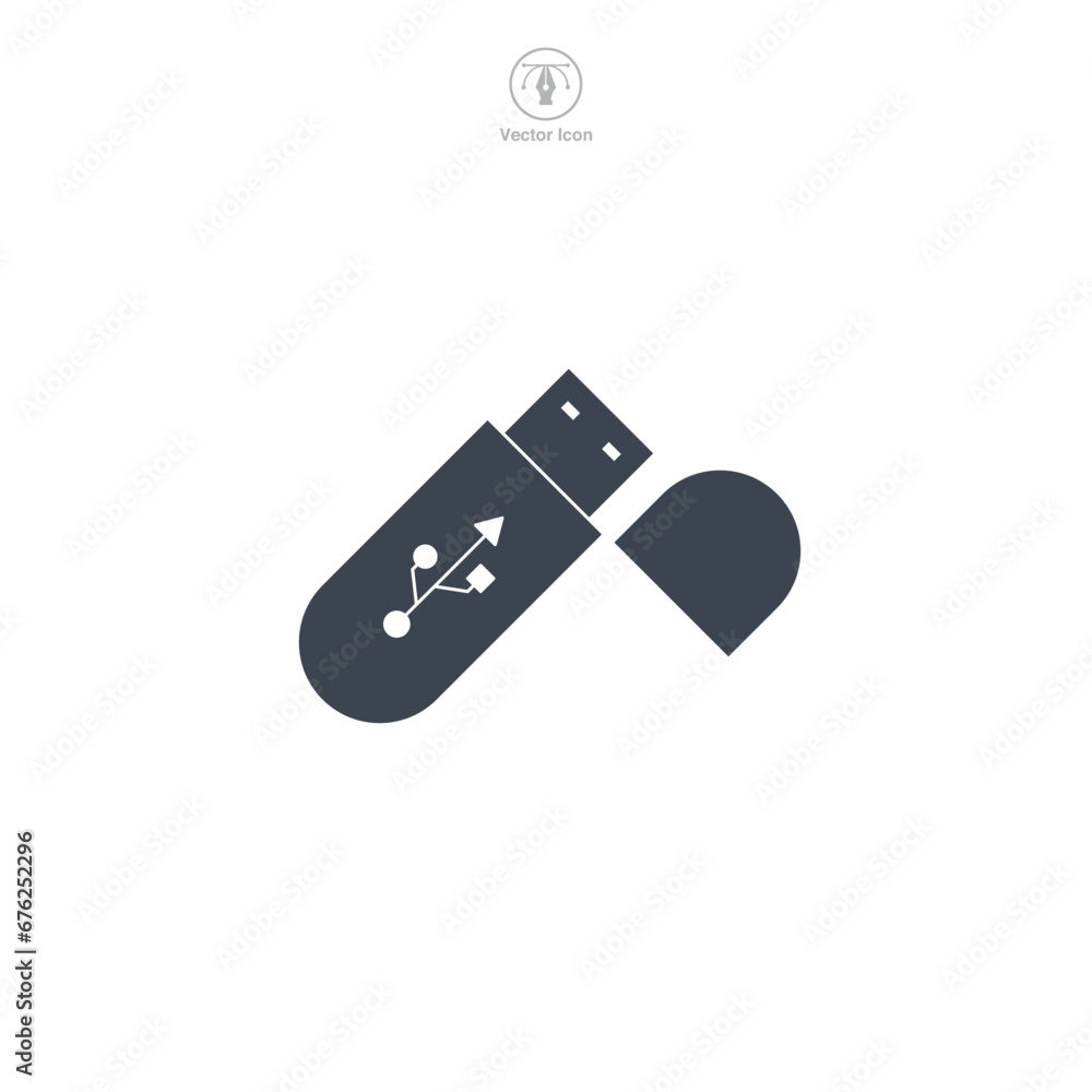 USB Stick icon symbol vector illustration isolated on white background USB Stick icon symbol vector illustration isolated on white background