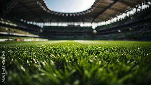 Lawn in the soccer stadium