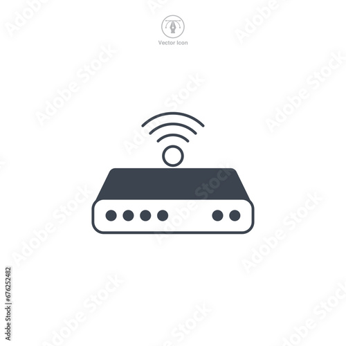 Router icon symbol vector illustration isolated on white background