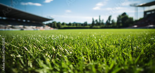 Lawn in the soccer stadium photo