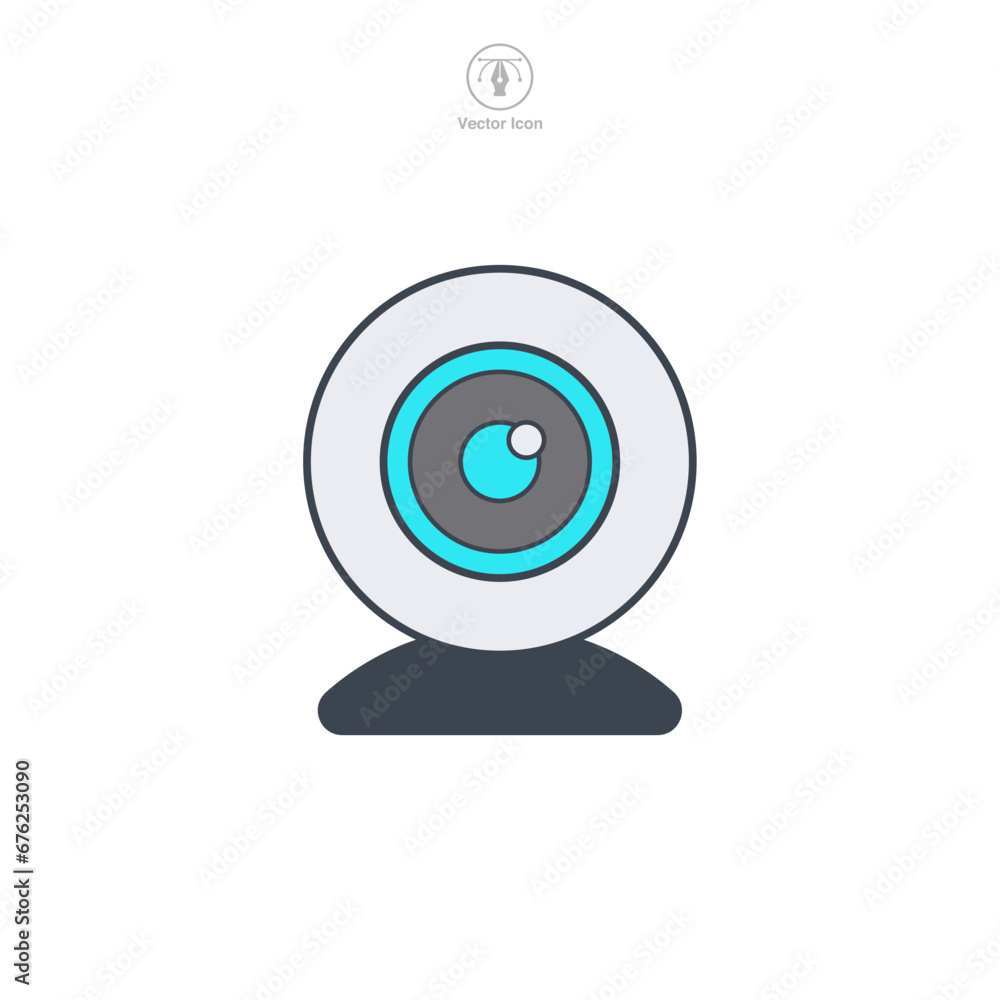 Webcam icon symbol vector illustration isolated on white background Webcam icon symbol vector illustration isolated on white background