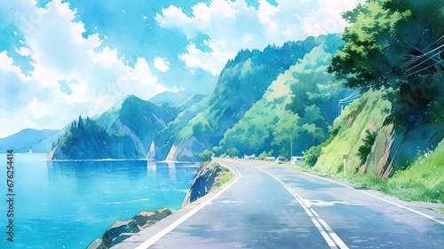 海岸沿いの道路_6　Generative AI