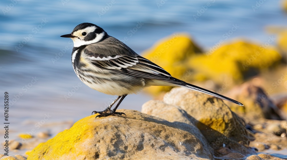 Close-up of songpasserine wagtail perching on rock,Mudeford,Christchurch,United Kingdom,UK.
Close-up of songpasserine wagtail perching on rock,Mudeford,Christchurch,United Kingdom,UK.