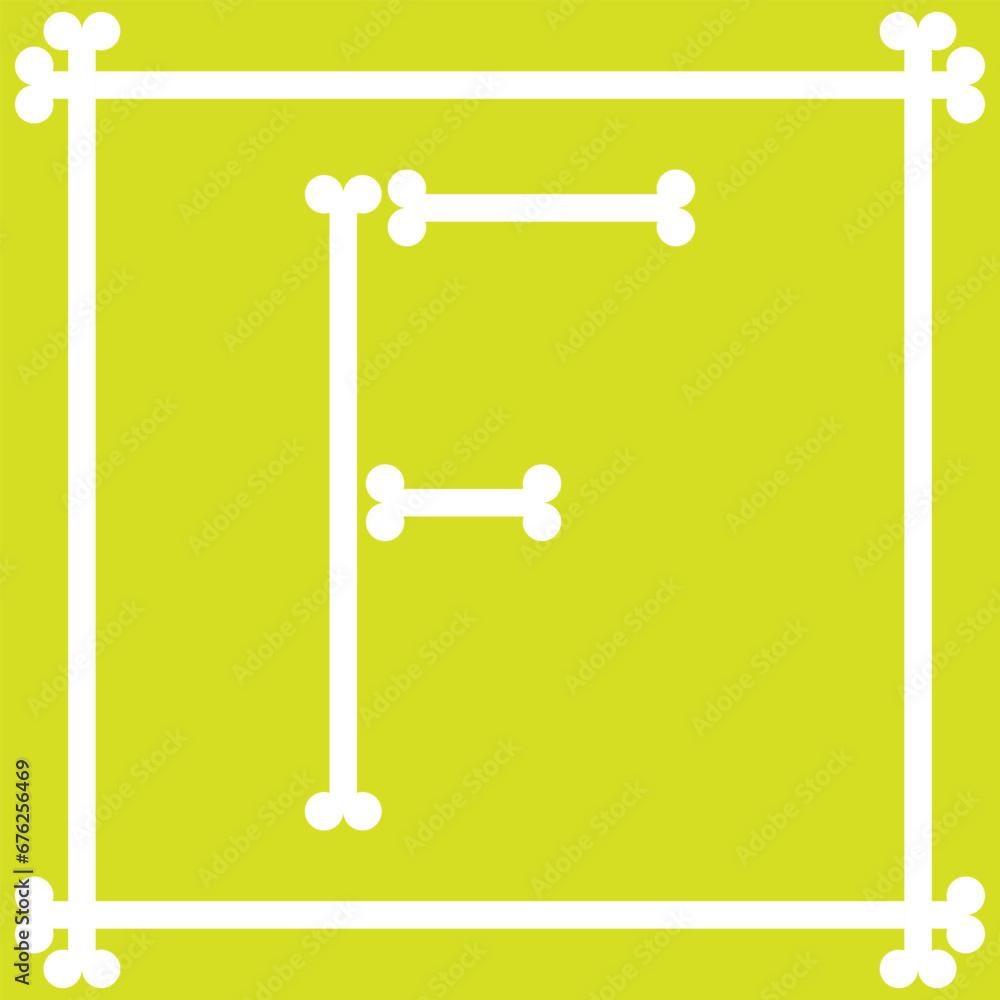 letter logo design with bones arranged to form the letter f letter logo design with bones arranged to form the letter f