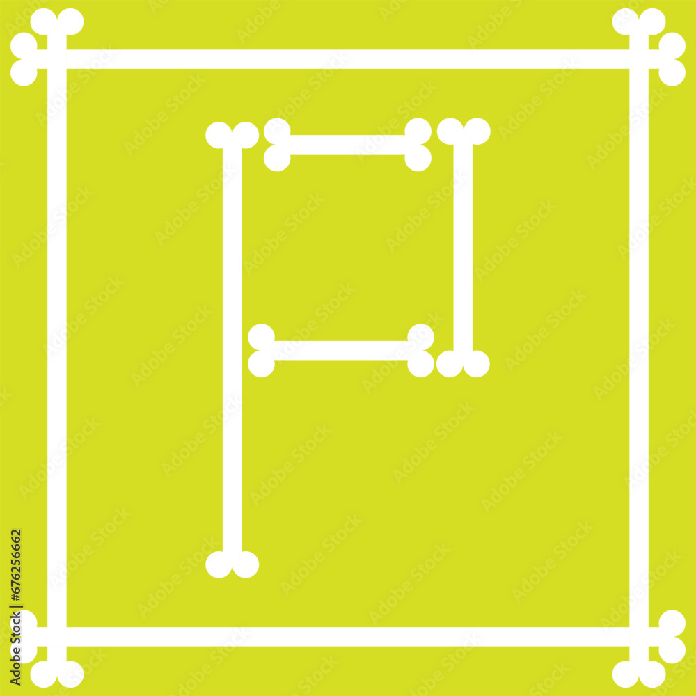 letter logo design with bones arranged to form the letter p letter logo design with bones arranged to form the letter p