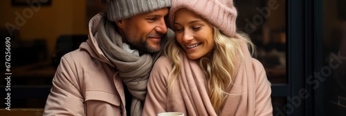 Loving Beautiful Couplein Warm Outfits Coffee   Background Image For Website  Background Images   Desktop Wallpaper Hd Images