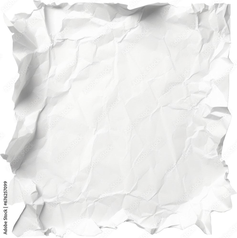 Obraz premium Crumpled piece of craft white paper