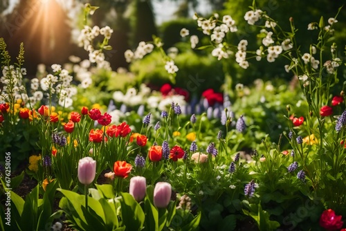 field of tulips