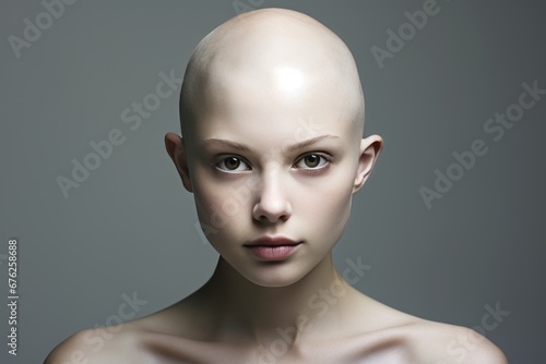 Alopecia Areata Portrait Photo of a Young Woman