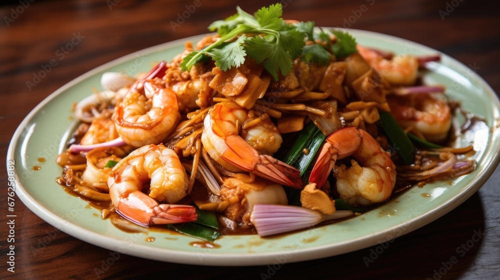 Seafood Char kway teow, literally 
