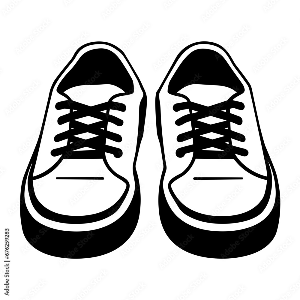 Hand Drawn Illustration of Casual Shoes