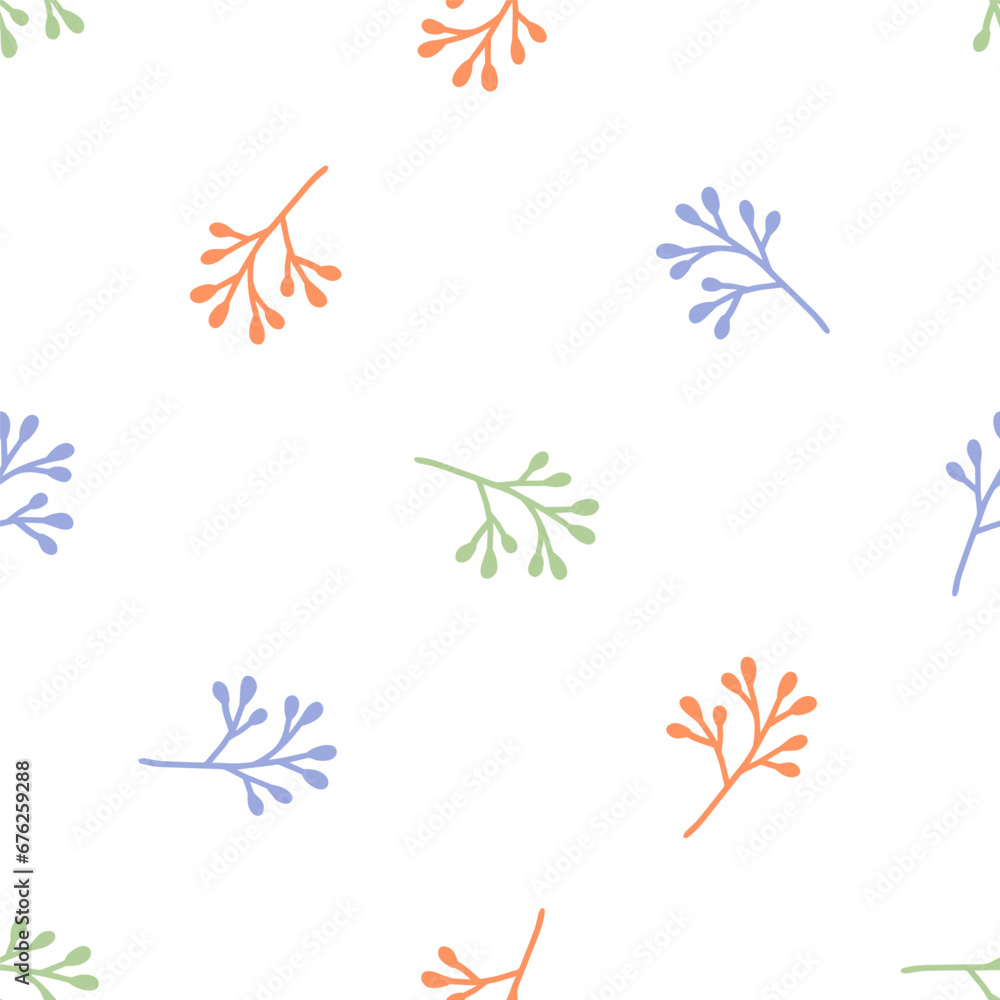 Seamless pattern with colorful boho flowers