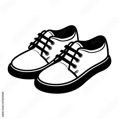 Hand Drawn Illustration of Casual Shoes