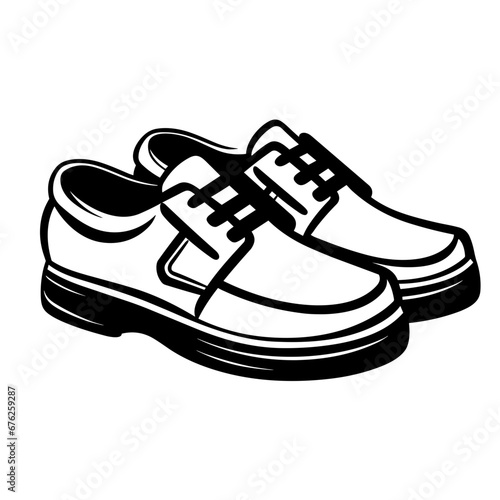 Hand Drawn Illustration of Casual Shoes