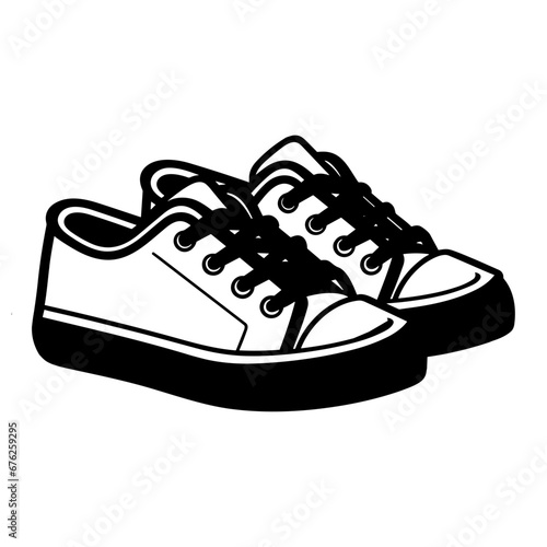 Hand Drawn Illustration of Casual Shoes