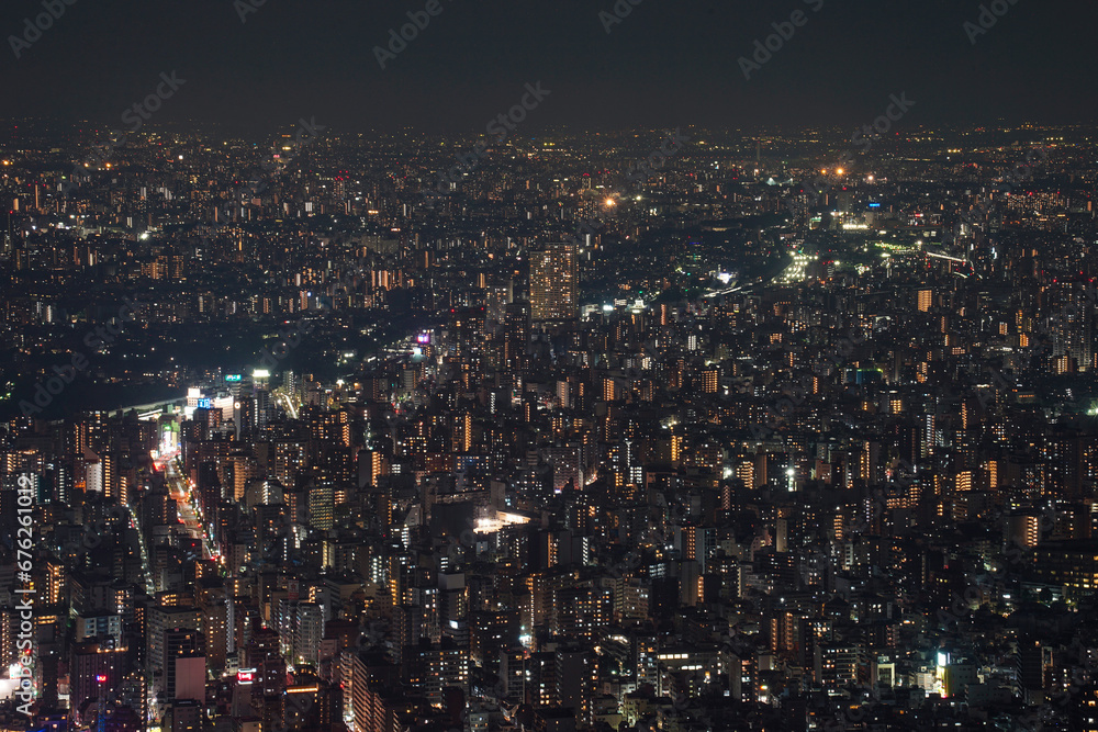 Night view of Tokyo city in Japan