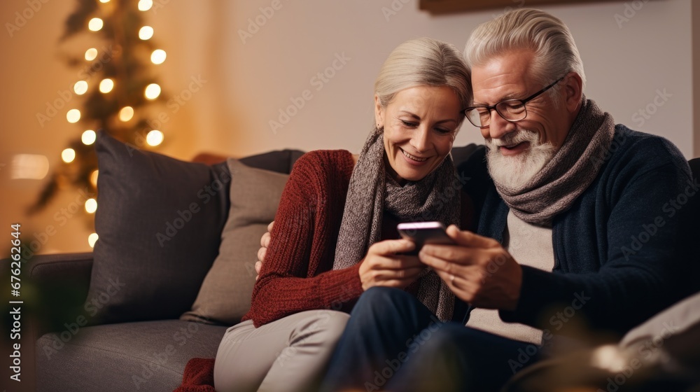 Happy senior using smartphone to shopping online, super sale on black friday, payment with credit card or payment app, cashless society and digital lifestyle. Happy senior using smartphone to shopping online, super sale on black friday, payment with credit card or payment app, cashless society and digital lifestyle.