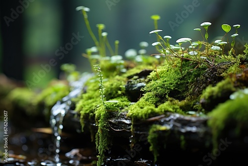 water drops on moss