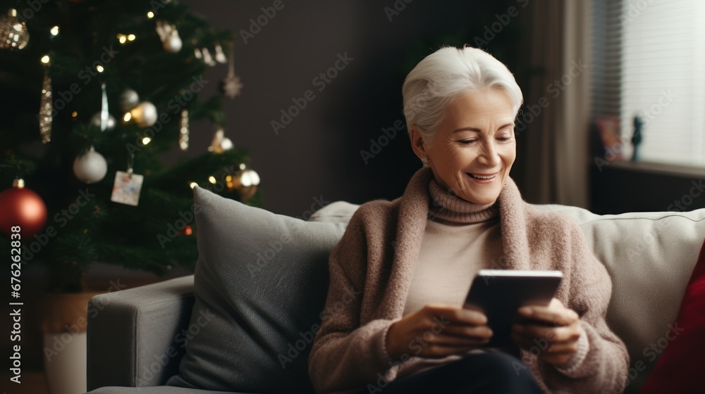 Happy senior using smartphone to shopping online, super sale on black friday, payment with credit card or payment app, cashless society and digital lifestyle. Happy senior using smartphone to shopping online, super sale on black friday, payment with credit card or payment app, cashless society and digital lifestyle.