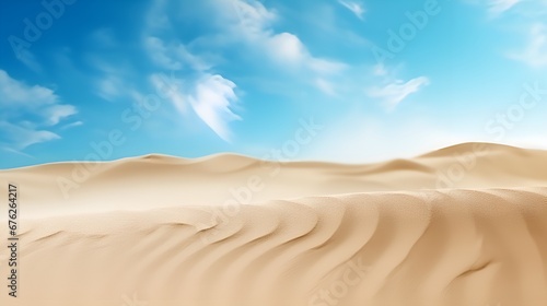 Awe Inspiring Desert Vistas, Low Angle Sandy Dunes and Clear Blue Skies