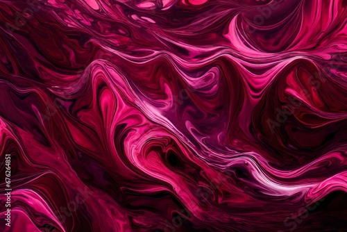 Liquid maroon and neon pink in a hypnotic dance of liquid colors.