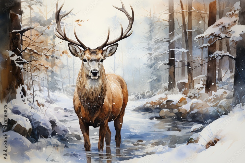deer in winter deer in winter