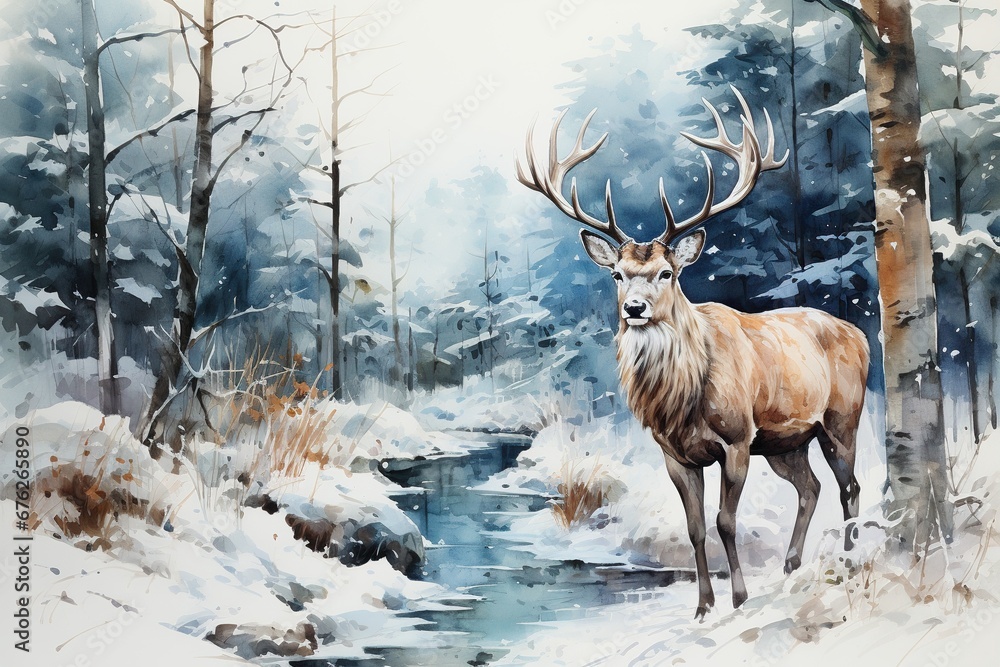 deer in the snow deer in the snow