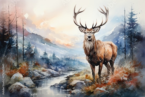 deer in the mountains photo