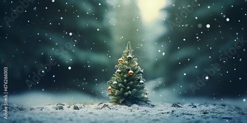 Wallpaper Mural Minimalistic Christmas Tree Background with Snowfall A Festive Christmas Background for PPTs and Website Designs Torontodigital.ca