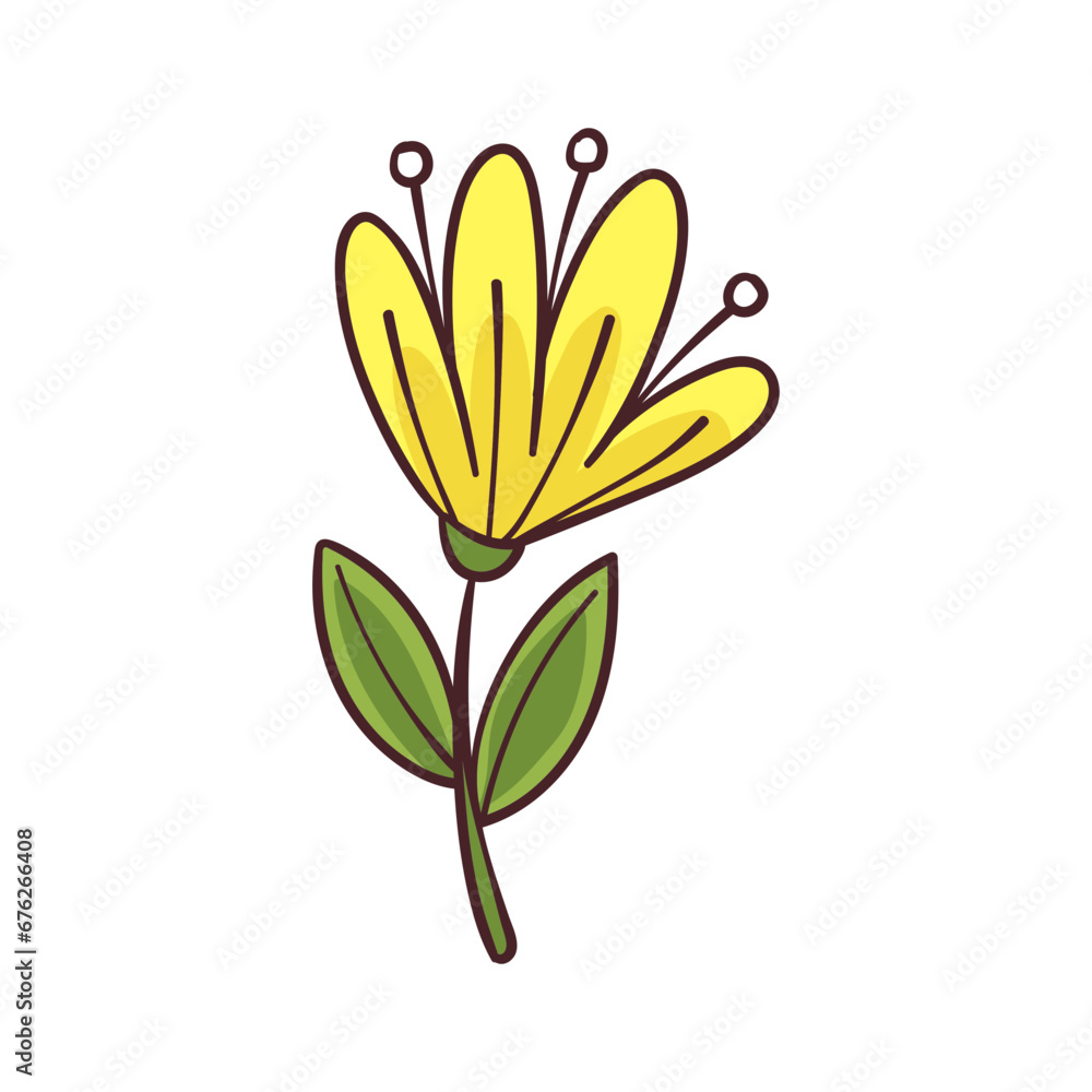 cute handdrawn flower vector