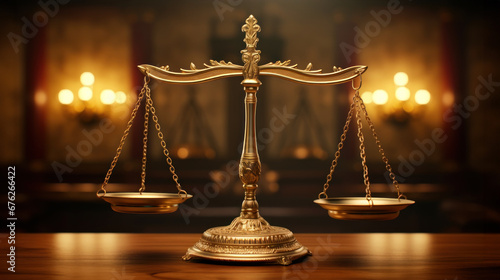 scales of justice It conveys the equality of society and its rules. photo