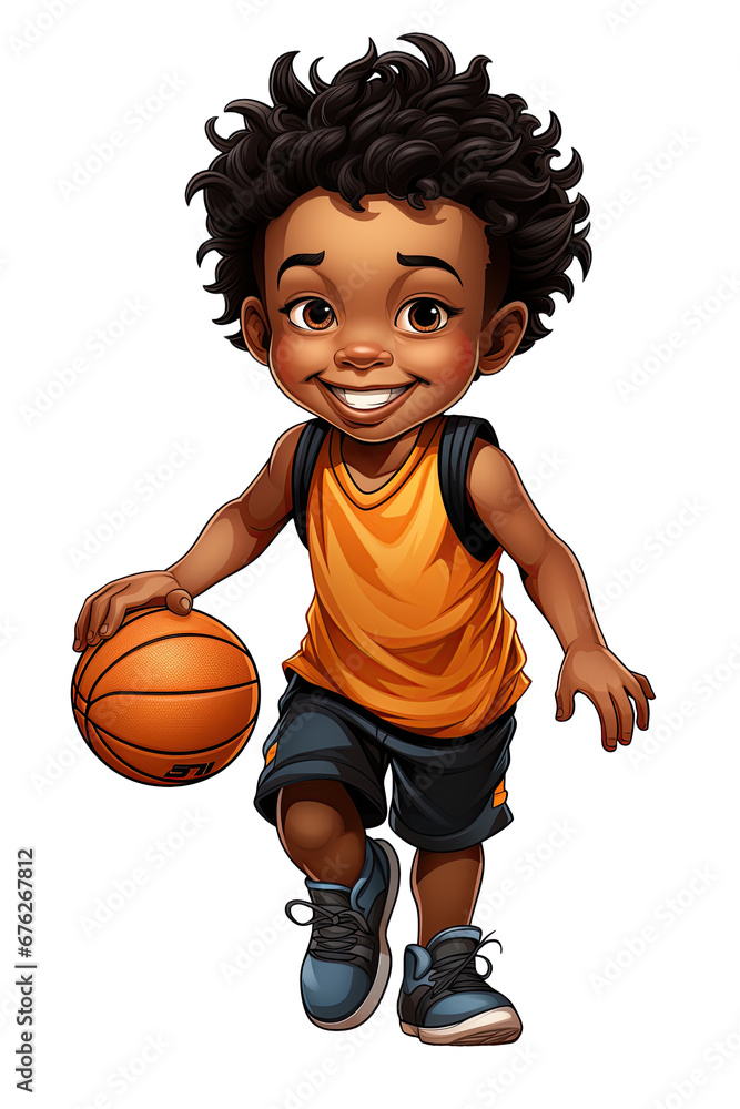 black teenage boy basketball player with a ball on a white isolated background black teenage boy basketball player with a ball on a white isolated background