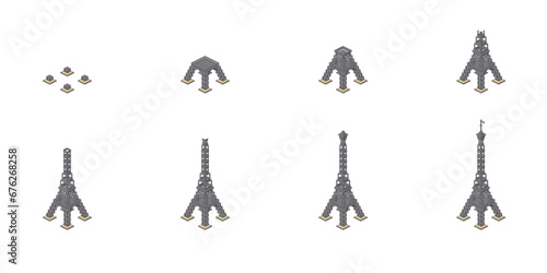 Construction of the Eiffel Tower. Vector
