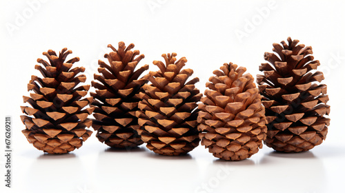 Pine cones isolated on the white background