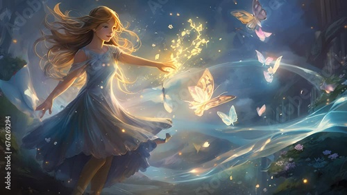 Sparkles of glimmering light dance through the currents of air paying no heed to gravity as they traipse up and down in whimsical patterns.