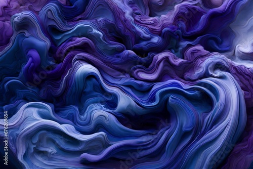 Tumultuous indigo and violet  capturing the energy of a liquid storm.