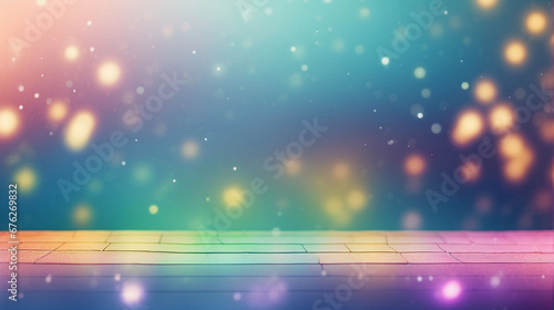 Festive light glowing gradient background, bokeh effect, bright colors. Empty place.