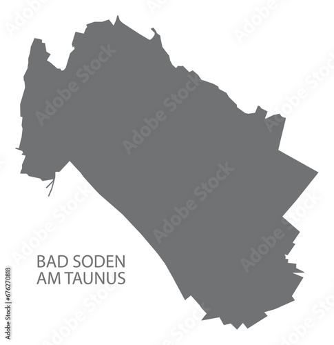 Bad Soden am Taunus German city map grey illustration silhouette shape photo