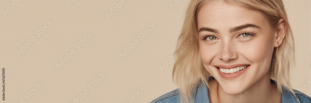 Beautiful American good woman nice fashion half body eye contact Beautiful American good woman nice fashion half body eye contact