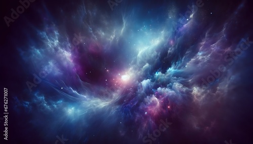 Ethereal abstract background with a mystical blend of deep blues and purples  reminiscent of a starry night sky