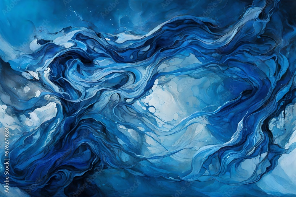 The ever-shifting dance of cobalt and cerulean on a liquid canvas.