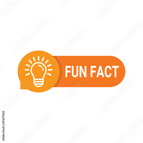 Fun Fact vector template post with idea bulb light icon sticker for social media background, quick tips blank template fyi modern graphic label vector