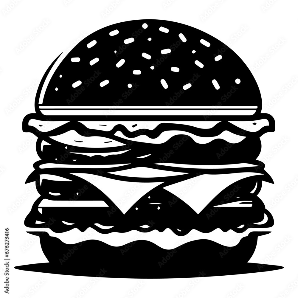 Burger vector silhouette illustration, Burger Food vector, Restaurant Burger silhouette illustration black color Burger vector silhouette illustration, Burger Food vector, Restaurant Burger silhouette illustration black color