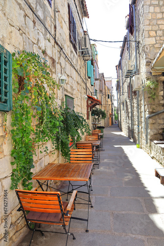 Street cafe in downtown of  Split  Croatia