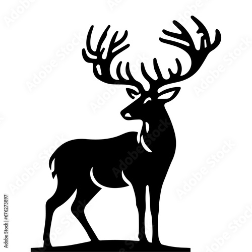 Deer Vector silhouette illustration  Deer Logo Concept vector  Deer Icon vector black color