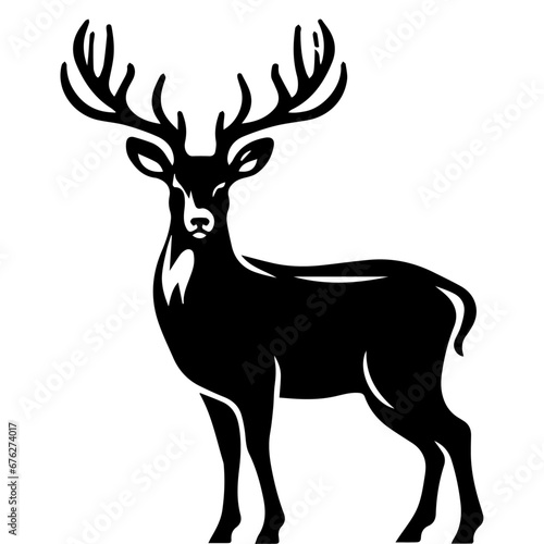 Deer Vector silhouette illustration, Deer Logo Concept vector, Deer Icon vector black color